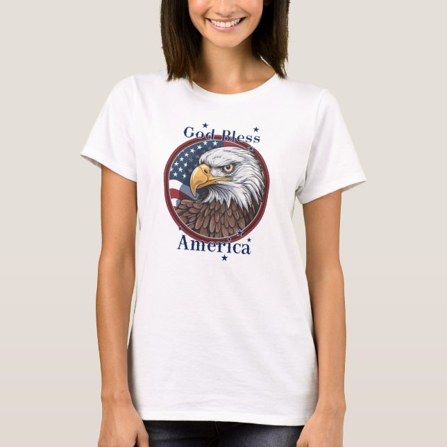 Gott segne Amerika - Flagge T-Shirt (Vorderseite)