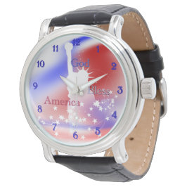 Gott segne Amerika Freiheit Armbanduhr