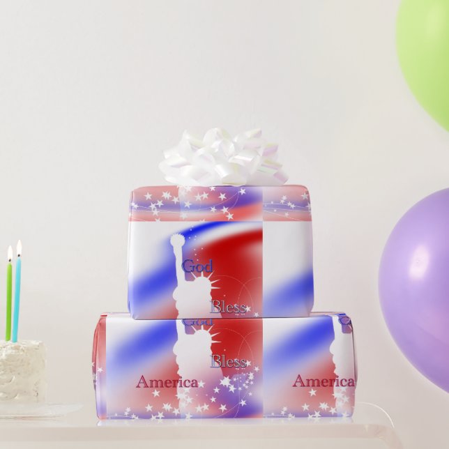 Gott segne Amerika Freiheit Geschenkpapier (Partygeschenke)