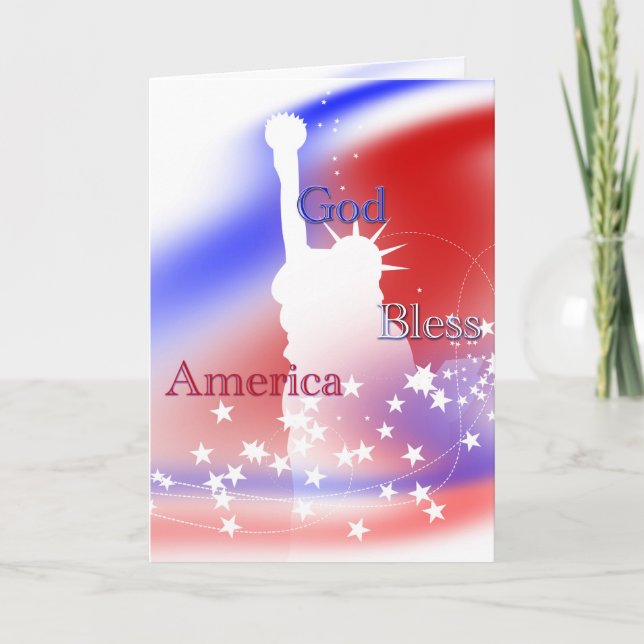 Gott segne Amerika Freiheit Karte (Vorderseite)