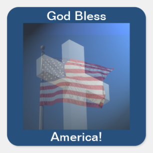 Gott segne Amerika! Geschenke und Kleidung Quadratischer Aufkleber