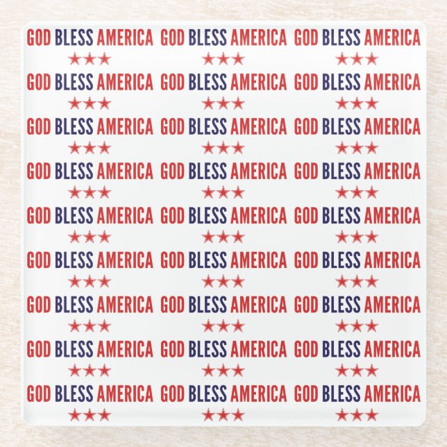 Gott segne Amerika Glasuntersetzer (Vorderseite)