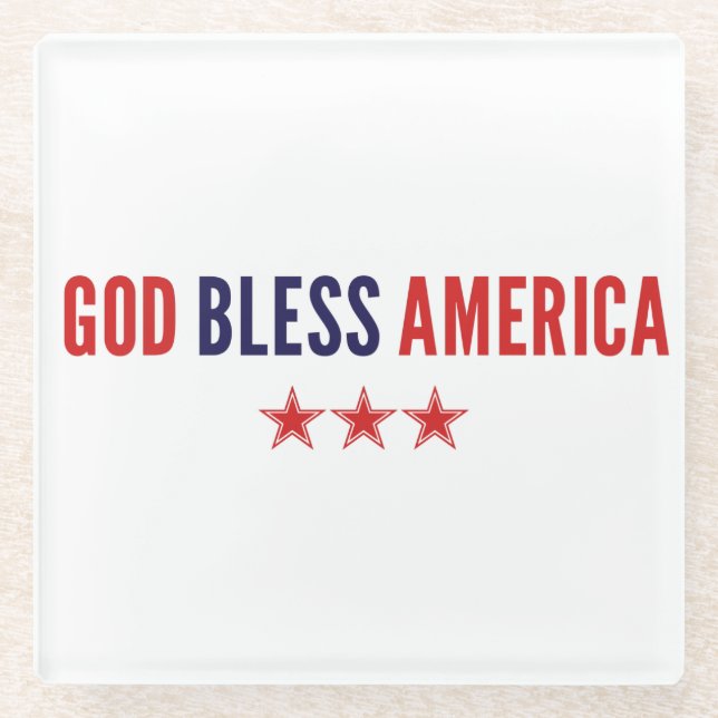 Gott segne Amerika Glasuntersetzer (Vorderseite)