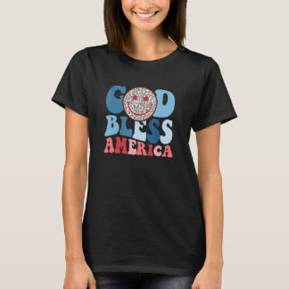 Gott segne Amerika glücklich Gesicht 4. Juli T-Shirt