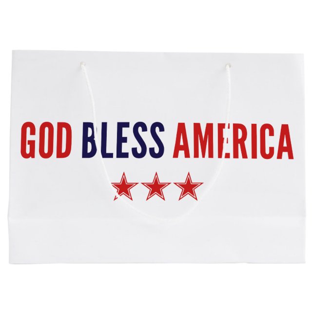 Gott segne Amerika Große Geschenktüte (Rückseite)