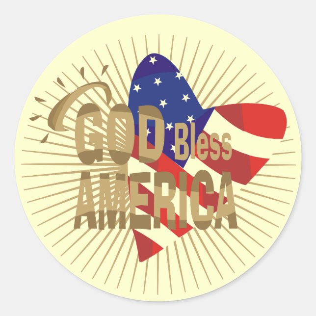 Gott segne Amerika - Hemden und Geschenke Runder Aufkleber (Vorderseite)