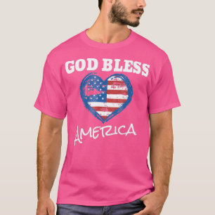 Gott segne Amerika Herz gestalten Flag Patriotic T-Shirt