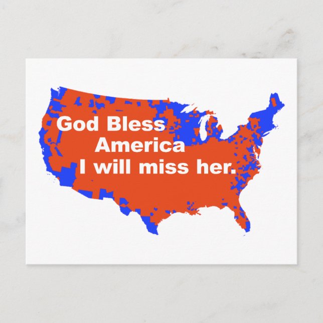 Gott segne Amerika, ich werde sie vermissen - Wahl Postkarte (Vorderseite)