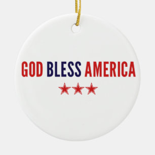 Gott segne Amerika Keramik Ornament
