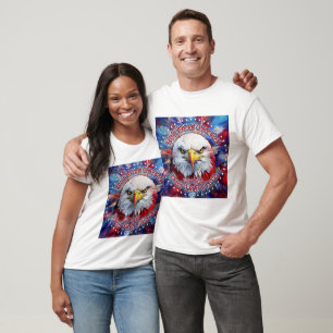 Gott segne Amerika Land, das ich liebe Roter Adler T-Shirt