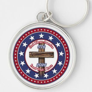 Gott segne Amerika Land, das ich liebe Rugged Cros Schlüsselanhänger