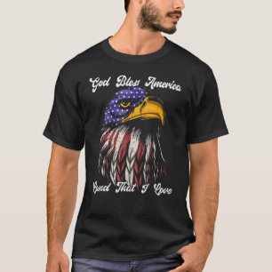 Gott segne Amerika Land, dass ich Liebe uns Fahne  T-Shirt