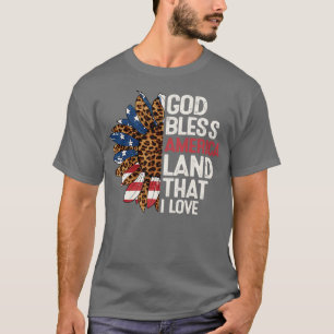 Gott segne Amerika Land, dass ich Liebe USA Flag B T-Shirt