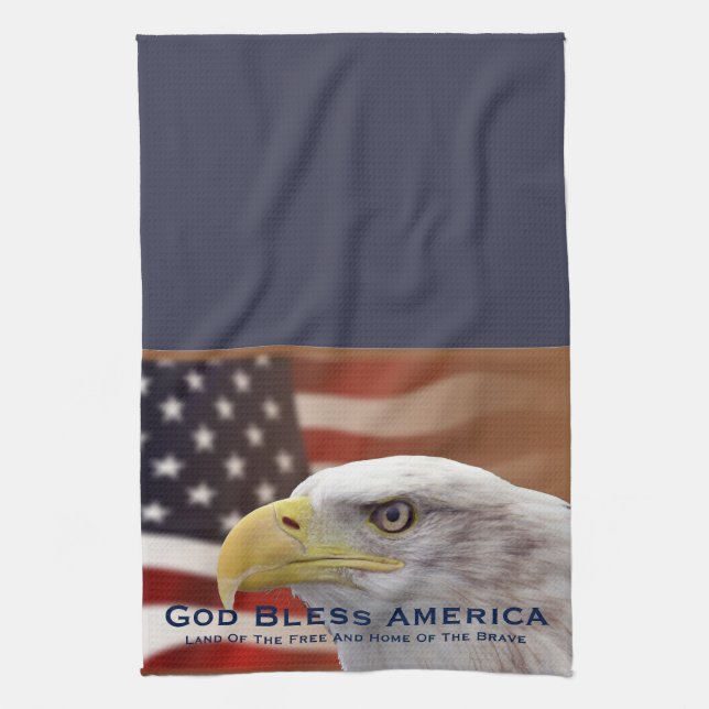 Gott segne Amerika Land der freien Küche Handtuch (Vertikal)