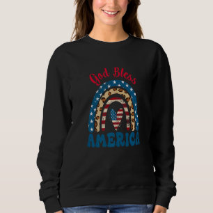 Gott segne Amerika Leopard Regenbogen Herzförmig A Sweatshirt