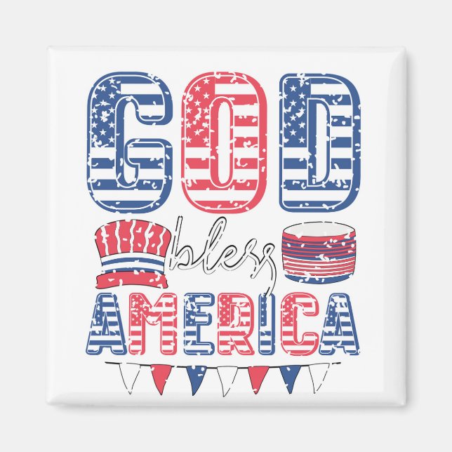 Gott segne Amerika Magnet (Vorne)