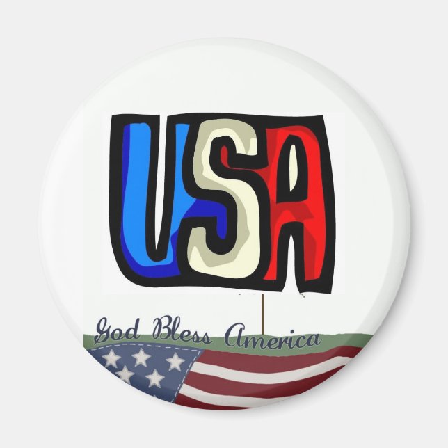 Gott segne Amerika Magnet (Vorne)