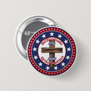 Gott segne Amerika Mein Zuhause Süßes Zuhause Raue Button