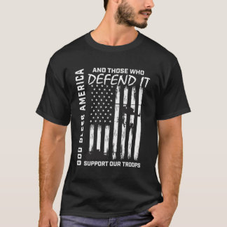 Gott segne Amerika Militärveteran unterstützen uns T-Shirt