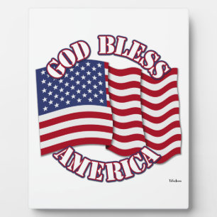 Gott segne Amerika mit der Flagge der USA Fotoplatte