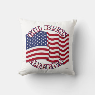 Gott segne Amerika mit der Flagge der USA Kissen