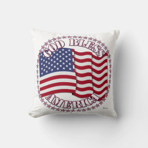 Gott segne Amerika mit der USA-Flagge 50 Sterne Kissen