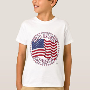 Gott segne Amerika mit der USA-Flagge und 50 Stern T-Shirt