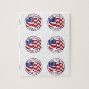 Gott segne Amerika mit US-Flagge und 50 Sternen