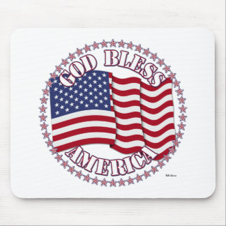 Gott segne Amerika mit US-Flagge und 50 Sternen Mousepad
