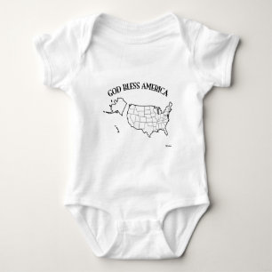 GOTT SEGNE AMERIKA mit US-Gliederung Baby Strampler