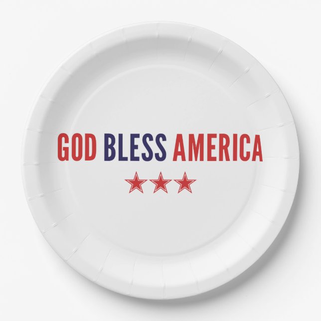Gott segne Amerika Pappteller (Vorderseite)
