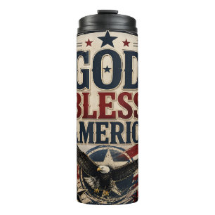 Gott segne Amerika Patriotisch Thermosbecher
