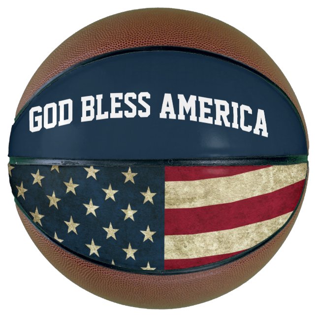 Gott segne Amerika - Patriotische Flagge Basketball (Vorderseite)