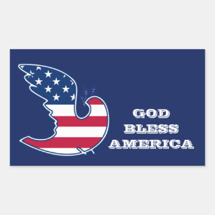 Gott segne Amerika. Patriotische Friedenstruppe Rechteckiger Aufkleber