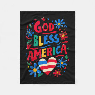 Gott segne Amerika Patriotische USA-Flagge Christl Fleecedecke