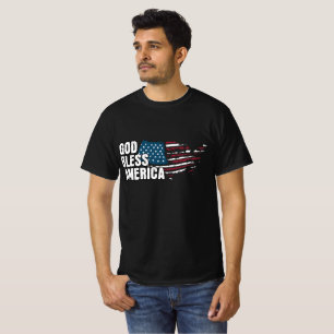 Gott segne Amerika Patriotische Vintage-USA-Flagge T-Shirt