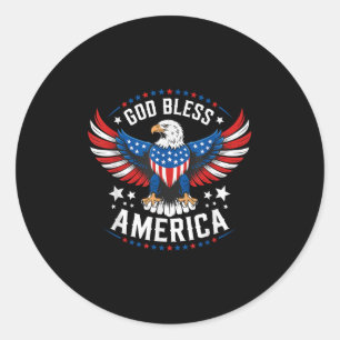 Gott segne Amerika Patriotischer Adler Unabhängigk Runder Aufkleber