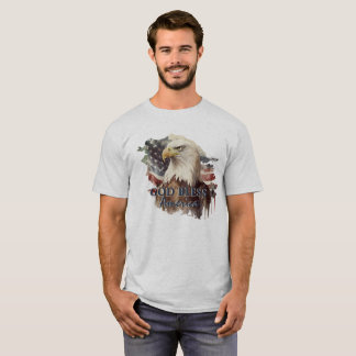 Gott segne Amerika Patriotischer Adler Wasserfarbe T-Shirt