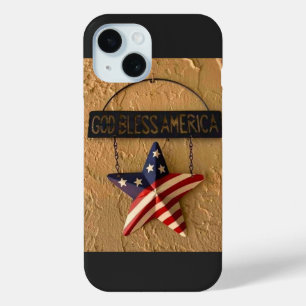 Gott segne Amerika Patriotischer Stern Metallschil Case-Mate iPhone Hülle