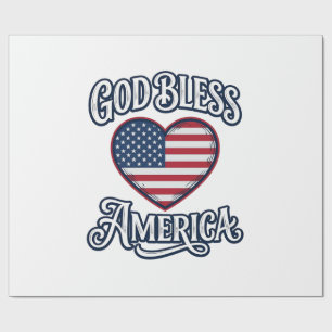 Gott segne Amerika Patriotisches Herz-Shirt-Design Geschenkpapier