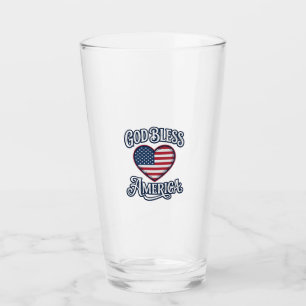 Gott segne Amerika Patriotisches Herz-Shirt-Design Glas