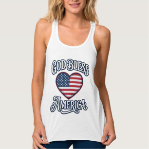 Gott segne Amerika Patriotisches Herz-Shirt-Design Tank Top