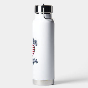 Gott segne Amerika Patriotisches Herz-Shirt-Design Trinkflasche