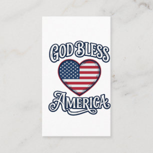 Gott segne Amerika Patriotisches Herz-Shirt-Design Visitenkarte
