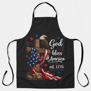 Gott segne Amerika Patriotisches Kreuz Schürze
