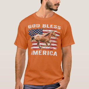 "Gott segne Amerika Pferd" - Amerikanische Flagge  T-Shirt