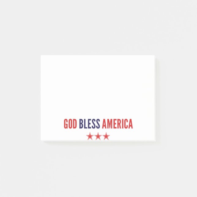 Gott segne Amerika Post-it Klebezettel (Vorderseite)