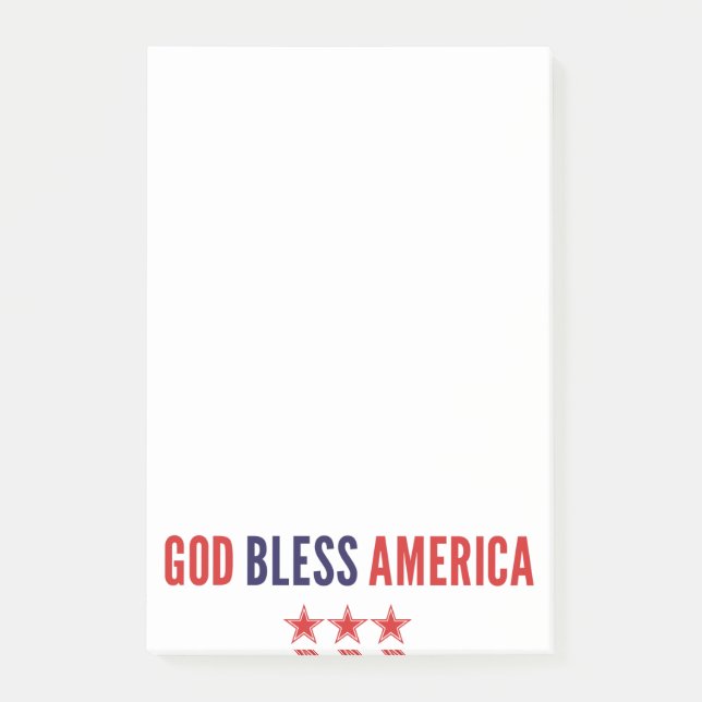 Gott segne Amerika Post-it Klebezettel (Vorderseite)