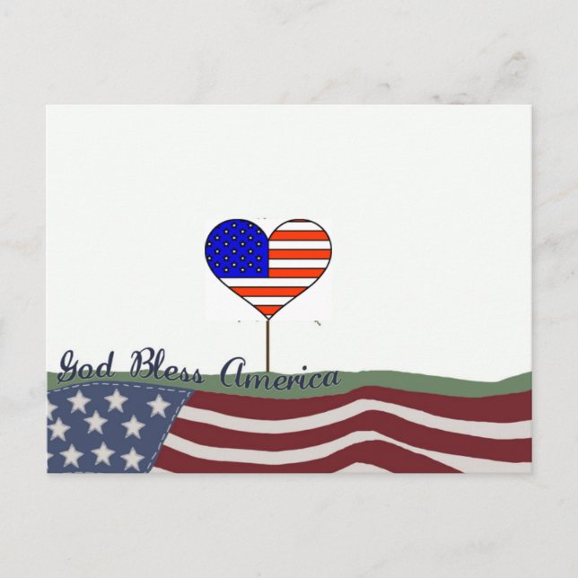 Gott segne Amerika Postkarte (Vorderseite)