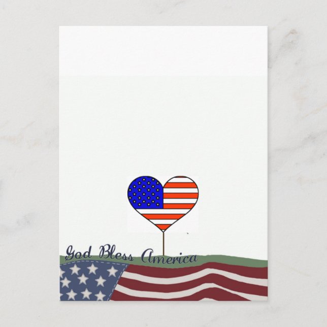 Gott segne Amerika Postkarte (Vorderseite)